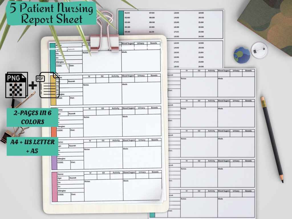 Nursing Report Sheets Printable Reports For Nurses Study In Nursing