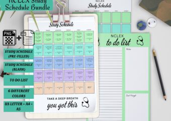 NCLEX 5 Week Study Plan + To Do List + Blank Schedule Plan