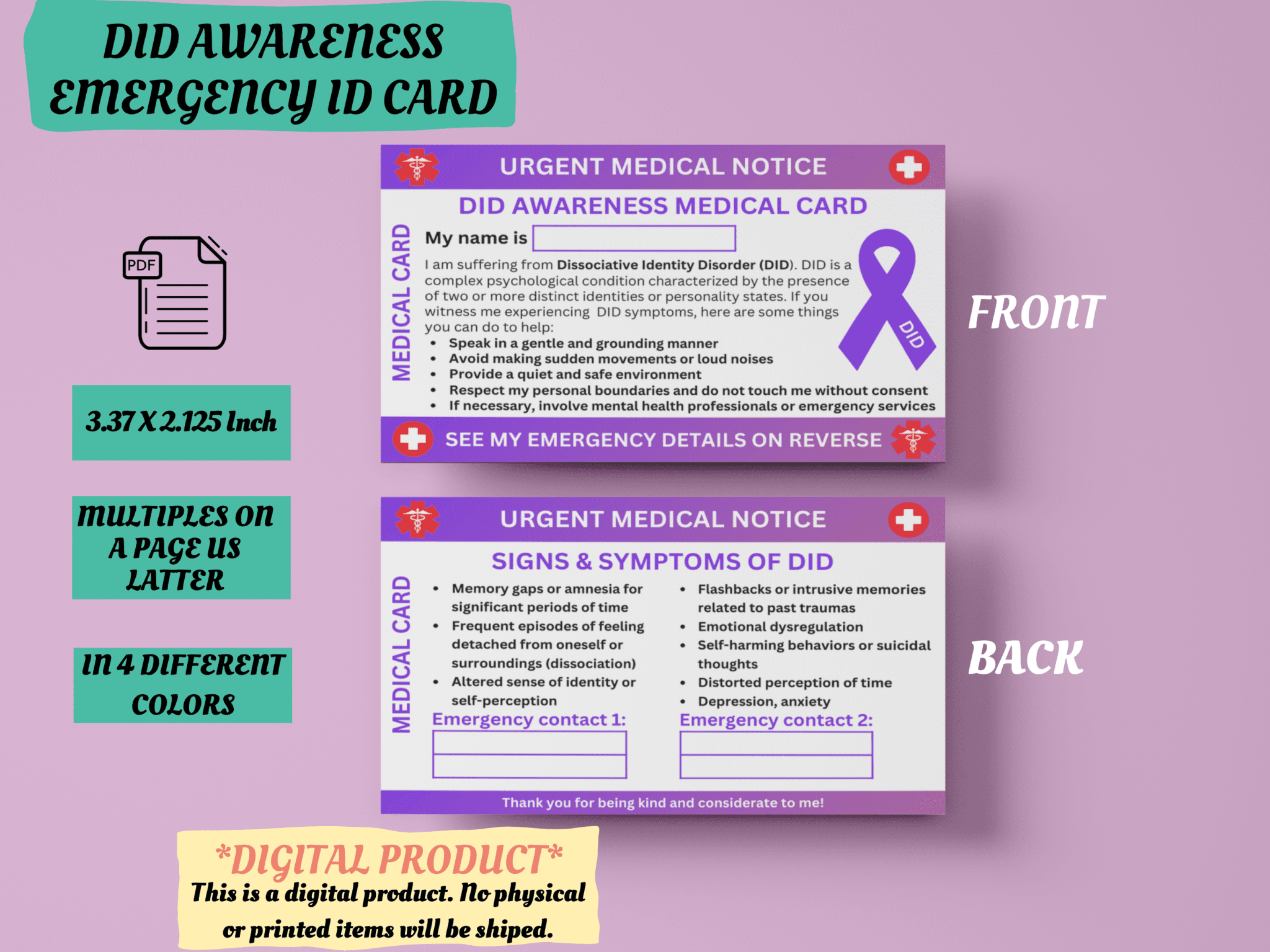 DID Awareness Emergency Medical ID Card Study In Nursing