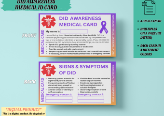 DID Awareness Emergency Medical ID Card