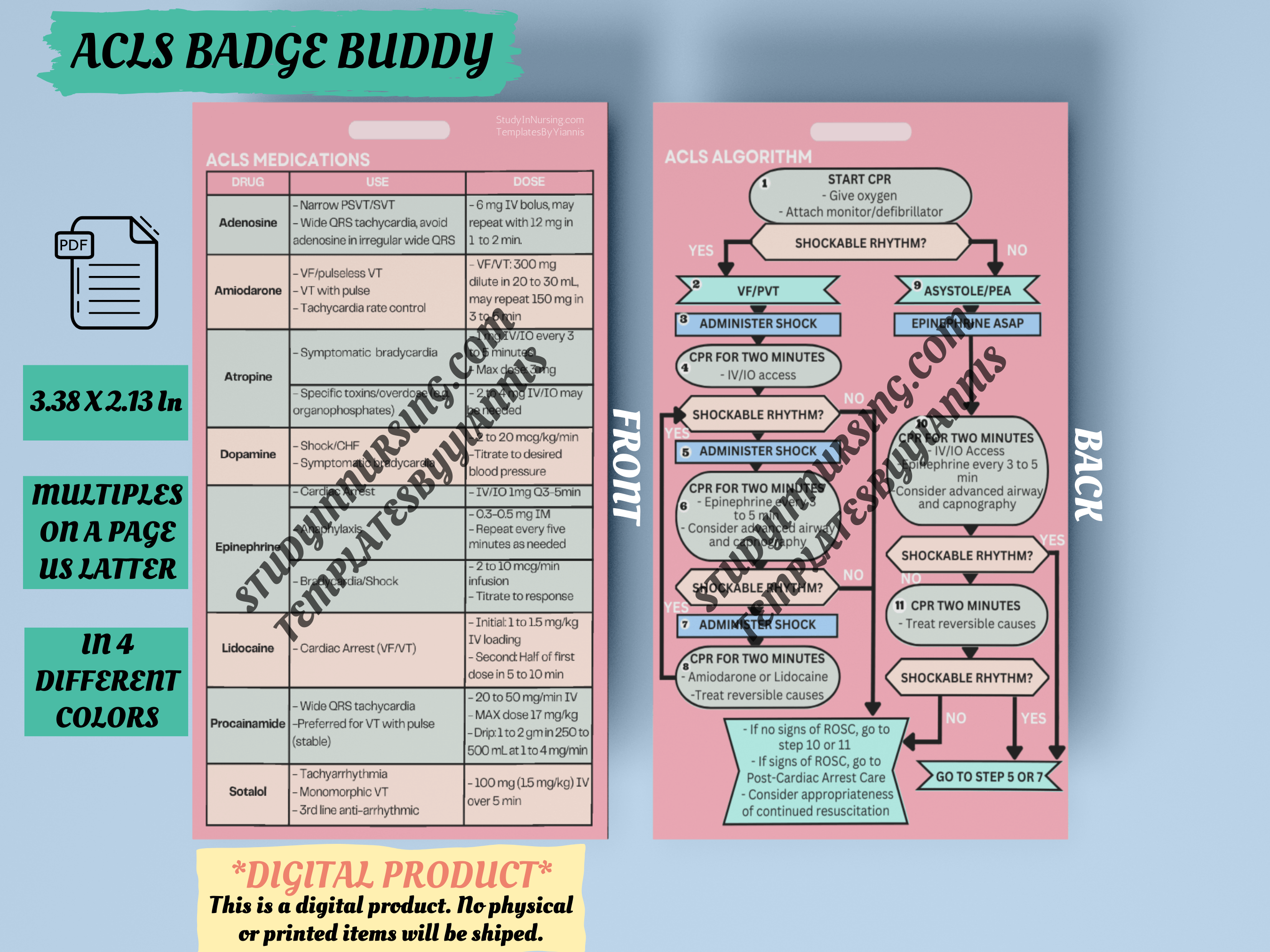 ACLS Quick Reference Badge Buddy - Study In Nursing