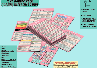 10 ER Nursing Badge Cards Pack