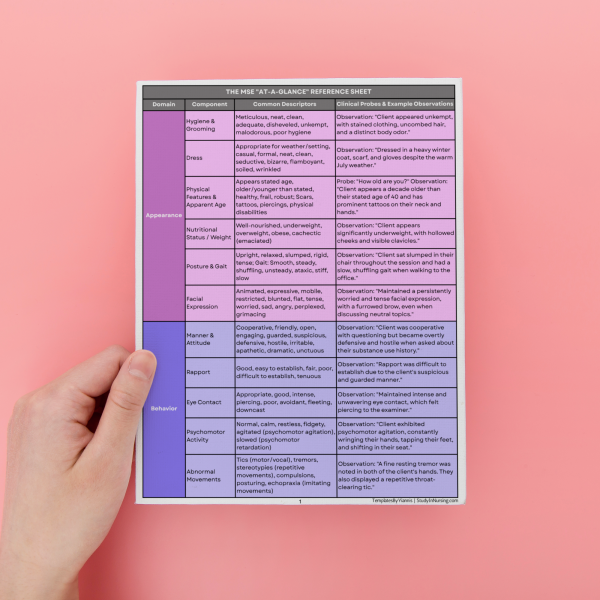 Mental Status Exam Reference Guide - Image 6