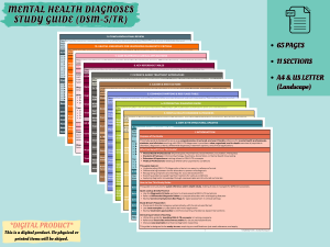MENTAL HEALTH Diagnoses Study Guide (DSM-5-TR)