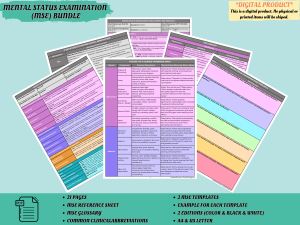 Mental Status Exam Reference Guide