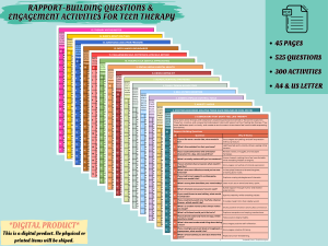 Teen Therapy Questions & Activities