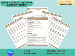 Editable Counseling Intake Forms