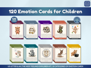 120 Emotion Cards for Kids